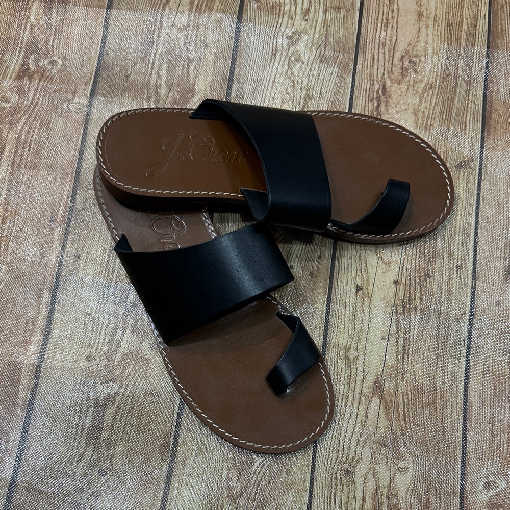 J. Crew Black Leather Marta Sandals